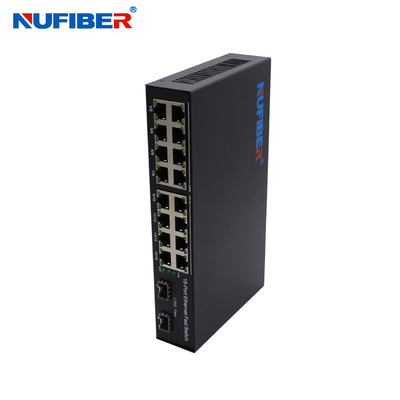 Commutatore DC12V di Ethernet della fibra della scanalatura di SFP dei porti RJ45 2 del commutatore 16 di Ethernet di SFP di gigabit