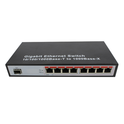 OEM Gigabit SFP Ethernet Switch 10/100/1000Mbps 8 RJ45 a 1000M Slot Ottico SFP Ethernet Switch