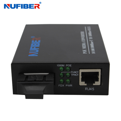 POE Fiber Media Converter Gigabit 10/100/1000Mbps POE RJ45 a Fibra 30W DC48V