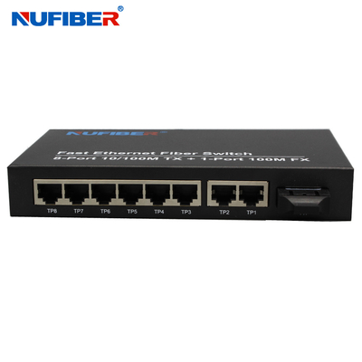 10 100M commutatore di Ethernet di 8 porti con il porto MP 1310nm 20km della fibra