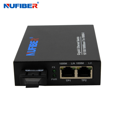 10/100/1000M 2 convertitore a fibra ottica di media del commutatore di Ethernet dello Sc della fibra doppia MP 1310nm 20km del porto della fibra del porto Rj45+1