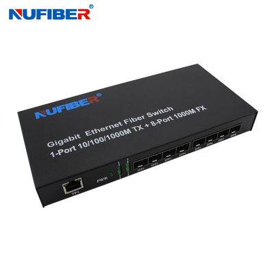 10/100/1000M 8 convertitore a fibra ottica di media del commutatore di Ethernet del porto del porto SFP+1 Rj45