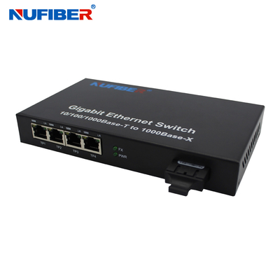 1000M 4 porto della fibra del porto Rj45+1 con il commutatore doppio di Ethernet della fibra ottica dello Sc 1310nm della fibra di MP