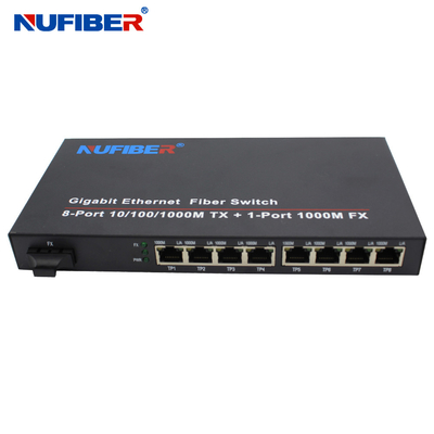 1000M 8 ODM dell'OEM del commutatore 1310nm 20km di Ethernet della fibra del porto Rj45 ha sostenuto
