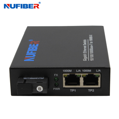 commutatore di rete di 2port Gigabit Ethernet con consumo di energia dei porti della fibra il piccolo