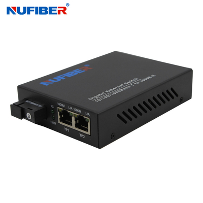 commutatore di rete di 2port Gigabit Ethernet con consumo di energia dei porti della fibra il piccolo