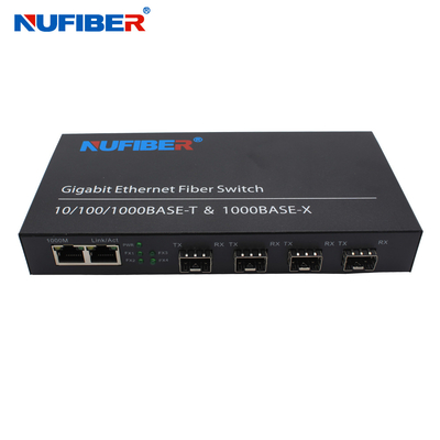 4 commutatore di Gigabit Ethernet del porto di 1000M To 2 SFP con la cassa del ferro