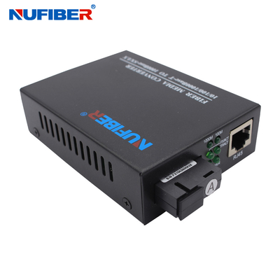 Convertitore 10/100/1000M Sc 1310nm/1550nm di Simplex Single Mode di media di gigabit di Nufiber