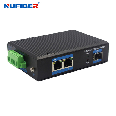 10 / 100/1000M commutatore di Ethernet di POE di 2 porti, convertitore industriale RJ45 di media di SFP