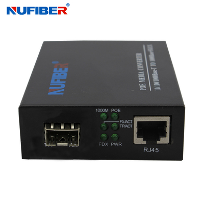 Sc doppio della fibra di gigabit al convertitore POE 30w di media RJ45 per la macchina fotografica del IP del CCTV