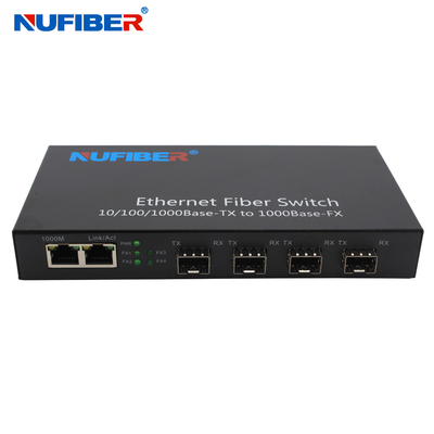 10/100/1000M SFP Ethernet Switch 4 SFP a 2 porte RJ45 Gigabit SFP RJ45 Switch
