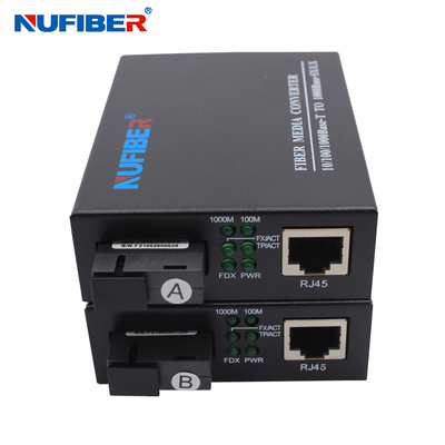Convertitore multimediale in fibra ottica Gigabit OEM Factory 10/100/1000M WDM SM 1310nm/1550nm 20 km Sc