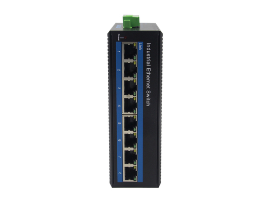 OEM Industrial 10/100/1000Mbps 8 RJ45 Ports Converter Gigabit 8 UTP Ports Ethernet Switch Doppio alimentatore