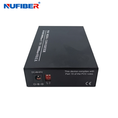 Convertitore di supporti ottici Gigabit POE 15W SFP a RJ45 100/1000Mbps SFP a UTP POE Media Converter