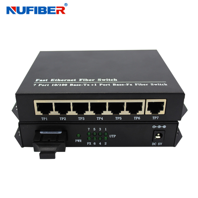 10/100M 7 commutatore di fibra ottica doppio di Ethernet della fibra MP 1310nm 20km del porto della fibra del porto rj45+1