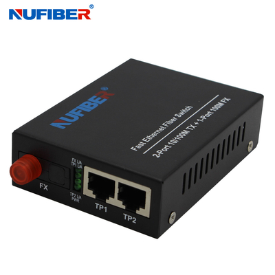 100M 2*10/100Base-Tx al singolo commutatore di Ethernet della fibra della fibra FC 20km di 1*100Base-Fx MP