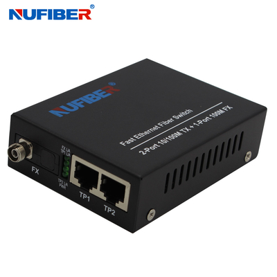 100M 2*10/100Base-Tx al singolo commutatore di Ethernet della fibra della fibra FC 20km di 1*100Base-Fx MP