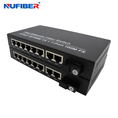 Commutatore del porto Rj45 del commutatore DC5V 2A 8 di Ethernet della fibra di singolo modo del FCC