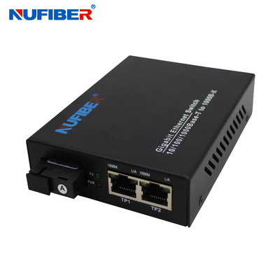 Convertitore del commutatore di Ethernet della fibra di gigabit con il porto della fibra 2 Rj45 1