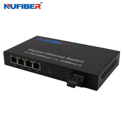 commutatore di Ethernet della fibra dello Sc di 1310nm 20km a calore ridotto con porto 4 Rj45