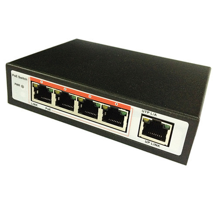4 commutatore di Ethernet del commutatore autoalimentato 48VDC di POE del porto della fibra di POE 1