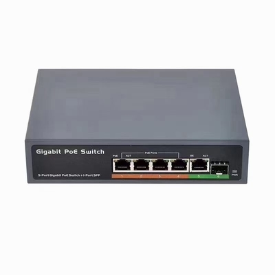 Commutatore di rete astuto di IEEE802.3af/at 4POE 1SFP 1Uplink per la macchina fotografica del IP del CCTV